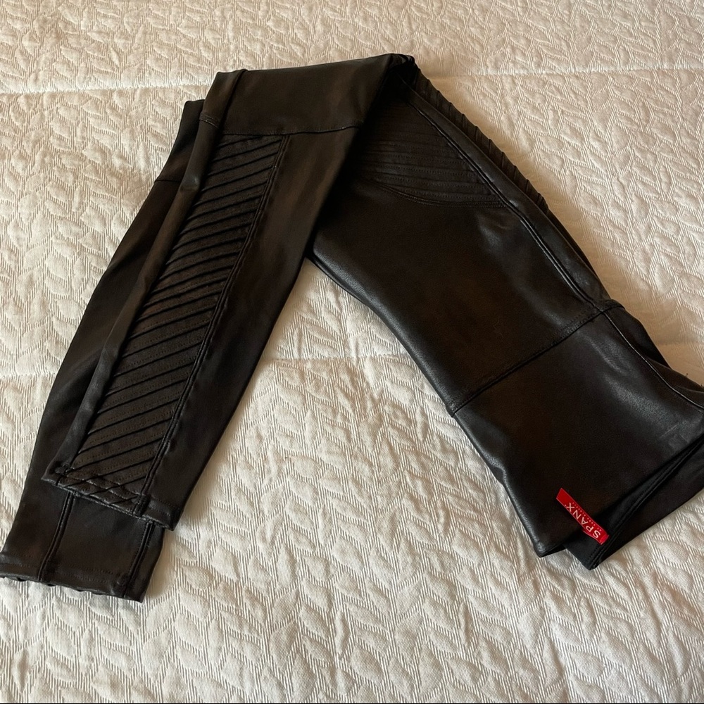 SPANX Faux Leather Moto Leggings